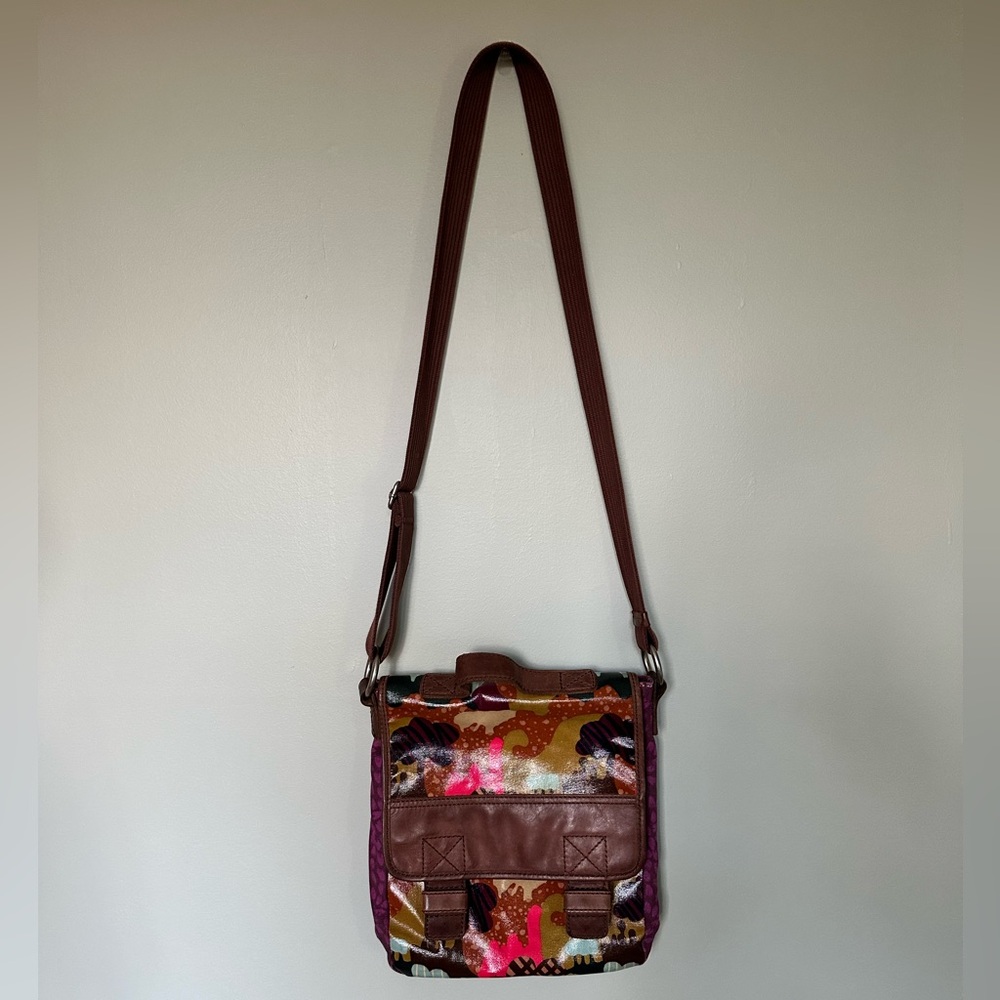 Fossil Key-Per Waxed Canvas Satchel Messenger Bag